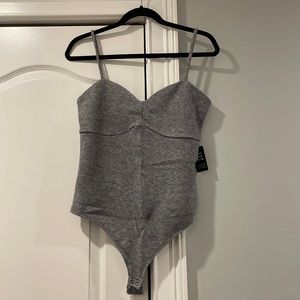 Gray Knit Bodysuit